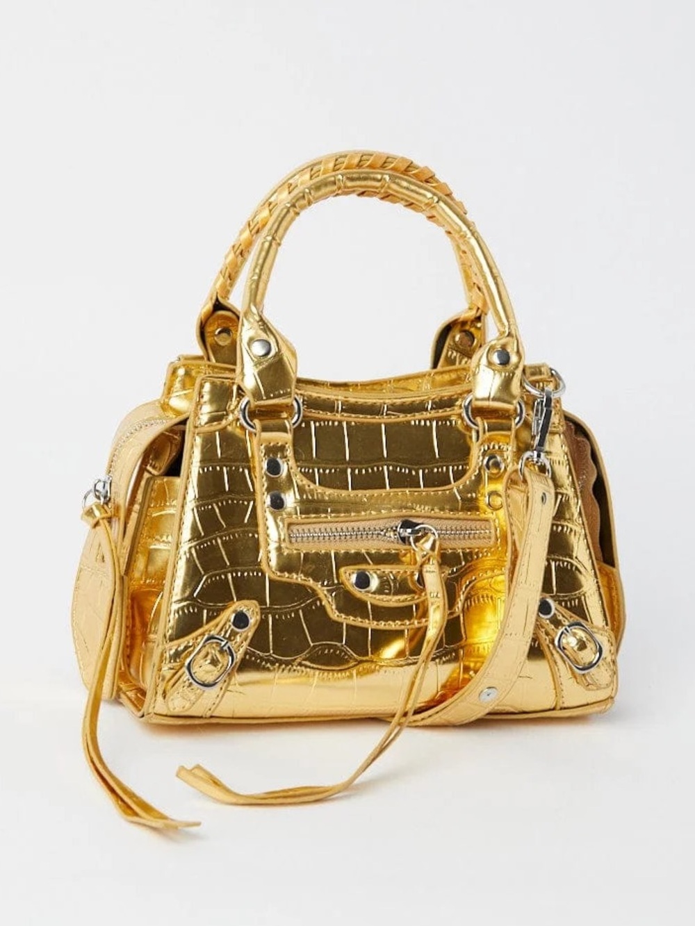 NEW Metallic Gold Crocodile Embossed Bag Crossbody